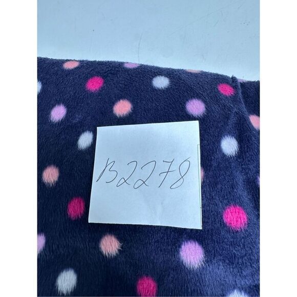 Hotel Spa Collection Polka Dot Feece Pajama Top Navy Blue Pink Size XL See Notes - Picture 11 of 11